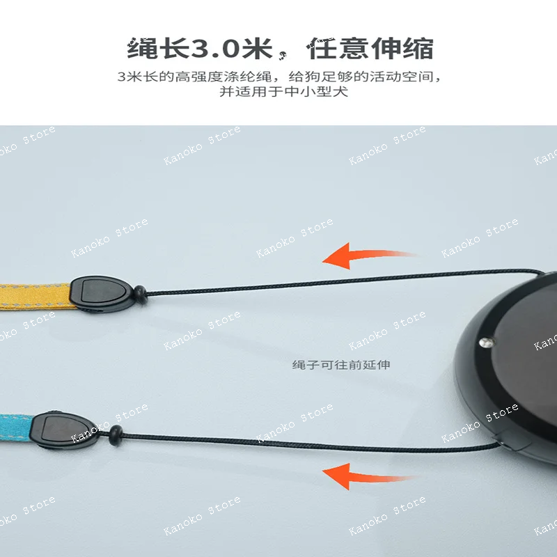 Pet Retractable Double Head Tractor, Dog Explosion-proof Punch, One Tow, Two Lights, Dog Walking, Towing Rope Tractor