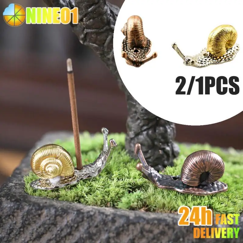 Liga criativa caracol pequenos ornamentos, decoração para casa, bonsai com incenso artesanato, suporte de metal, criativo artesanal