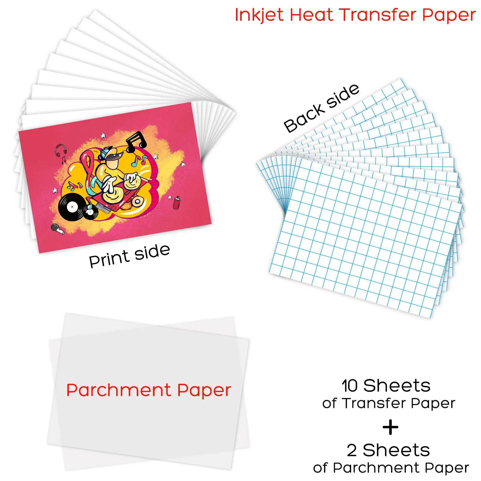 Imagem -03 - Papel de Transferência Térmica da Sublimação do Inkjet 10 Folhas a4 para Qualquer Impressora a Jato de Tinta com Tinta da Sublimação 20 Folhas Tamanho da Letra