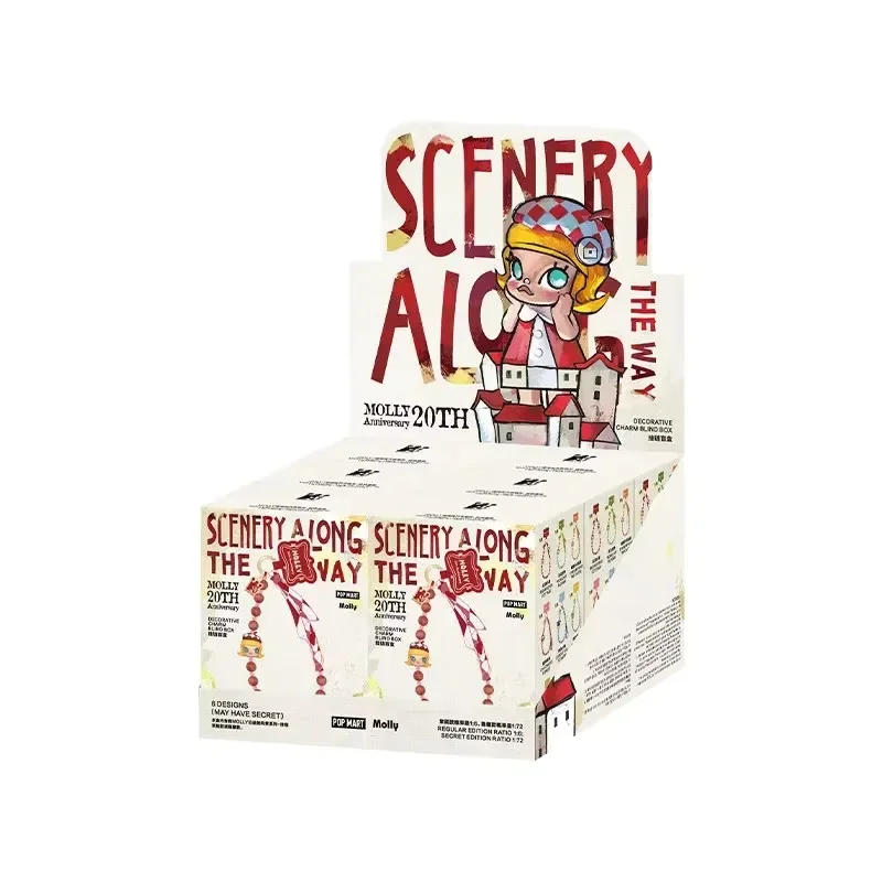

POP MART MOLLY Scenery Along The Way 20th Anniversary Series Decorative Charm Mystery Box Genuine Blind Box Guess Toys Bag