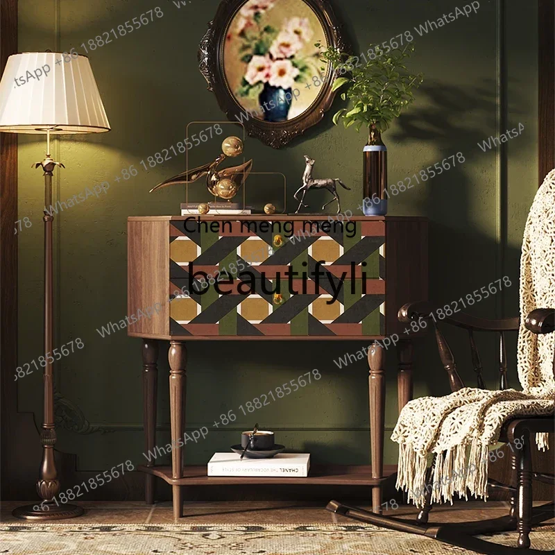 

xz1Американский ретро угловой боковой шкаф для крыльца, окрашенный шкаф для хранения вещей, гостиной, прохода, спальни, шкаф для хранения вещей