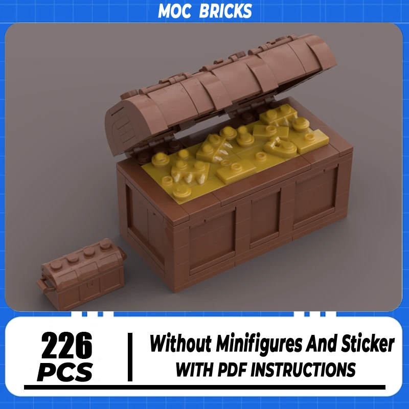 

Creative Model Moc Building Blocks Medieval Chest -Treasure Chest Bricks Model DIY Assembly Construction Toy Holiday Gifts