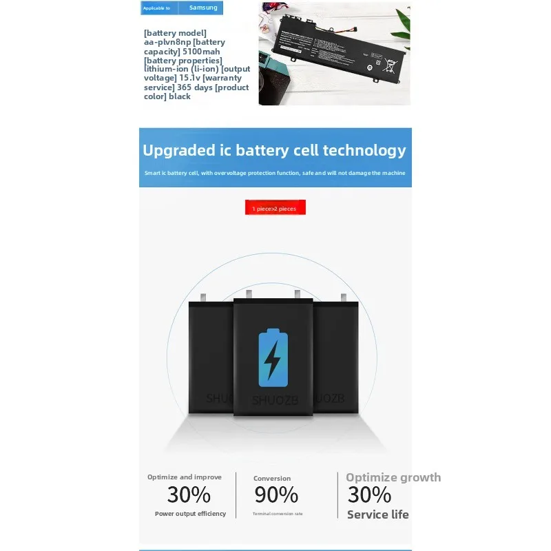 Per Samsung 870Z5G 880Z5E NP770Z5E Batteria del computer portatile AA-PLVN8NP Batteria ad alta capacità Batterie di ricambio di alta qualità