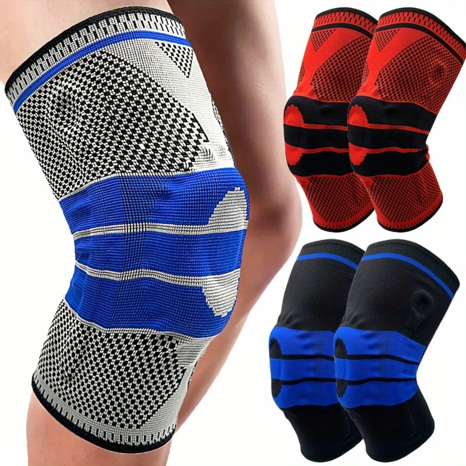 

2pcs Knee Brace With Side Stabilizers & Patella Gel Pad For Women And Men, Knee Support For Weightlifting, Climbing, Knee Compre