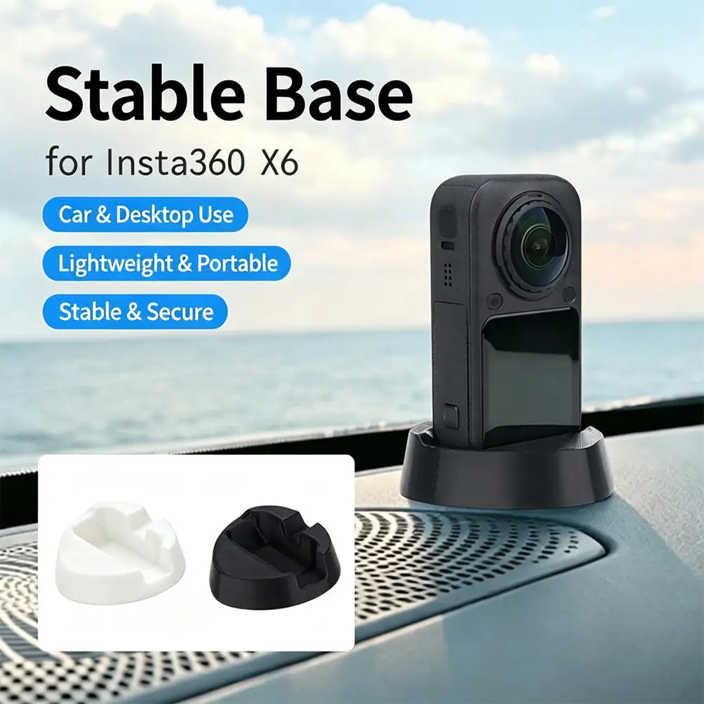 Base stable dédiée pour Insta360 X6, base antidérapante pour caméra, accessoires de base antidérapante fixe pour prise de vue en voiture et en extérieur.
