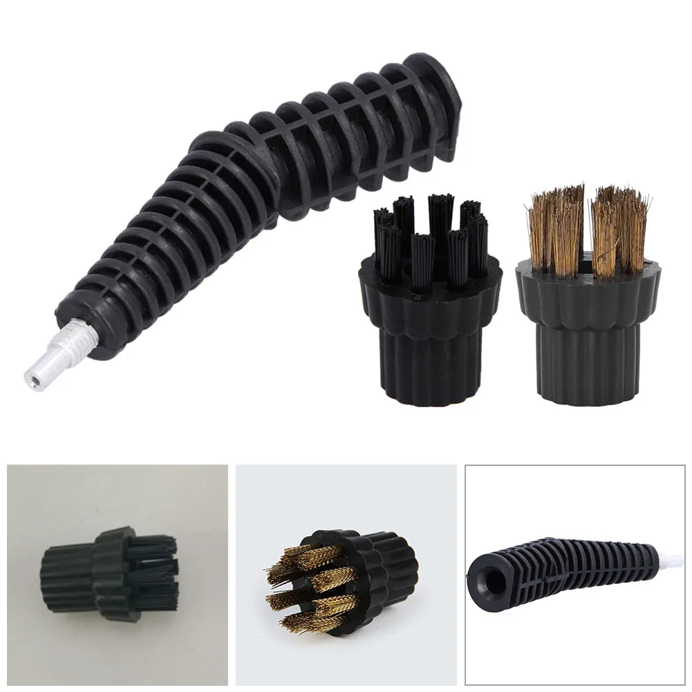 Nozzel Brush And Brass Nylon Brush Head Set For Steam Mop Cleaning Mop Nozzle Connector Replacement Accessories