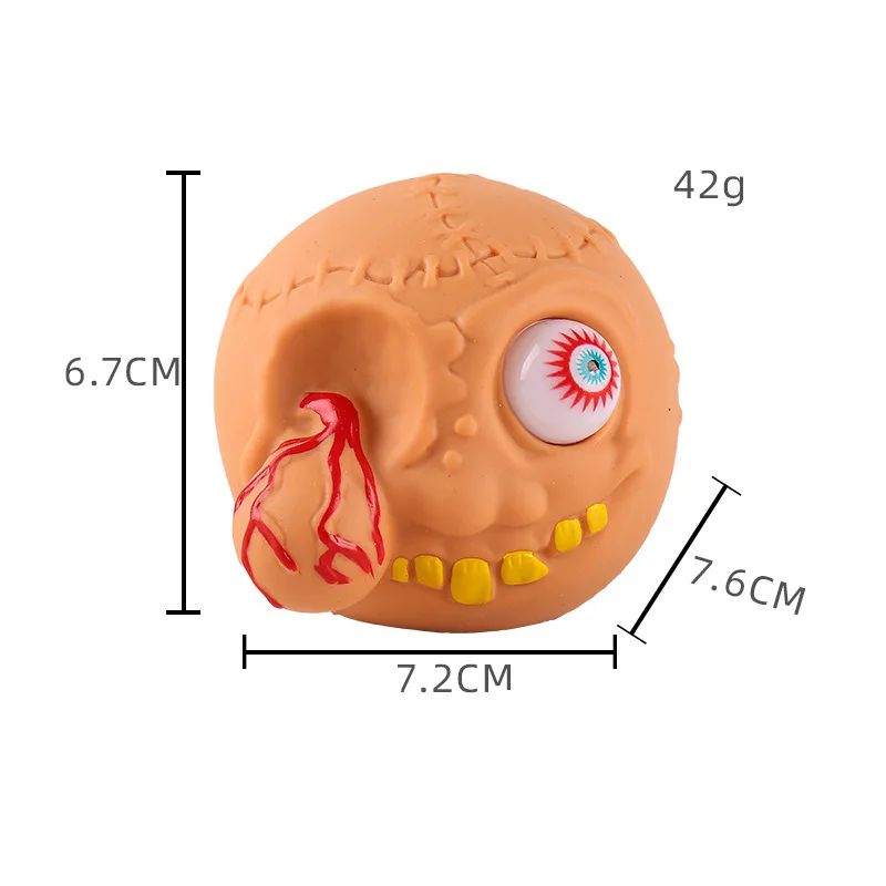 Juguetes sensoriales para apretar, juguete llamativo para Halloween, cabeza de fantasma Flexible de rebote lento, juguete para apretar, divertido juguete para aliviar el estrés y los ojos