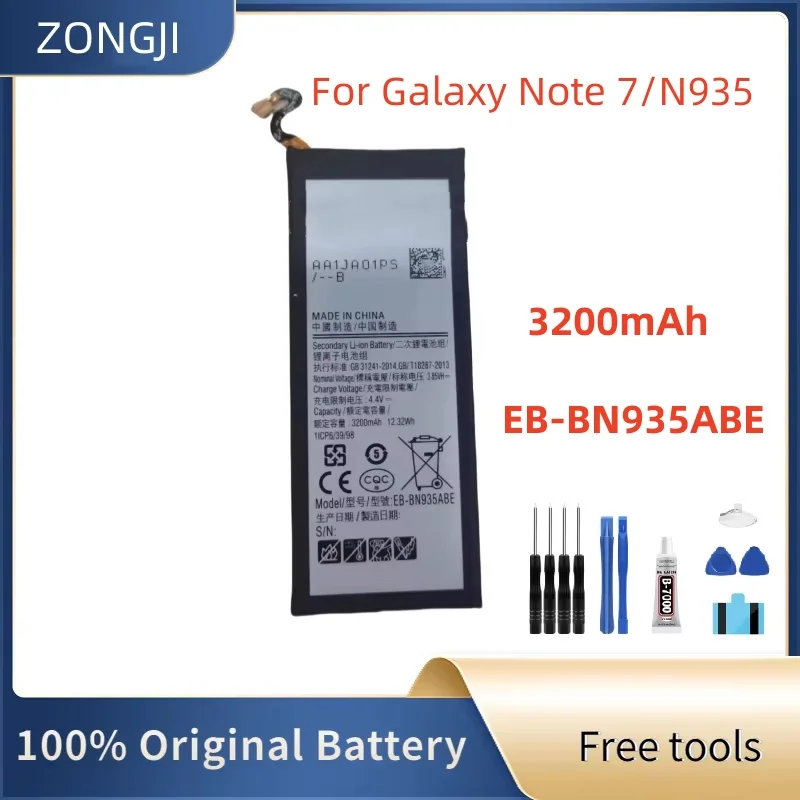 

Новый аккумулятор EB-BN935ABE, 3200 мАч для Note 7 Note FE N935S N935 N935K N935L N930W8 Note FE N935F, аккумулятор + бесплатные инструменты