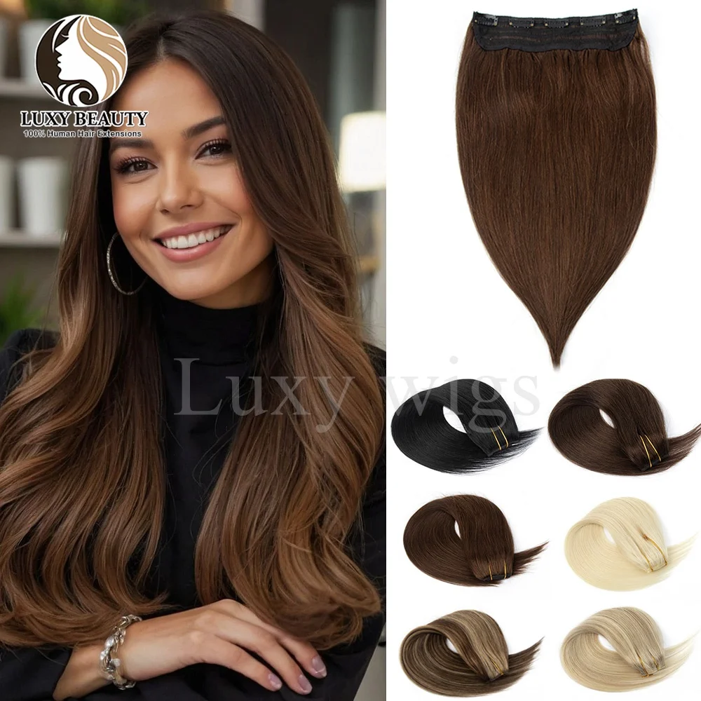 

Натуральный коричневый зажим в цельном наращивании человеческих волос Настоящие человеческие волосы Прямые черные светлые заколки из человеческих волос для женщин
