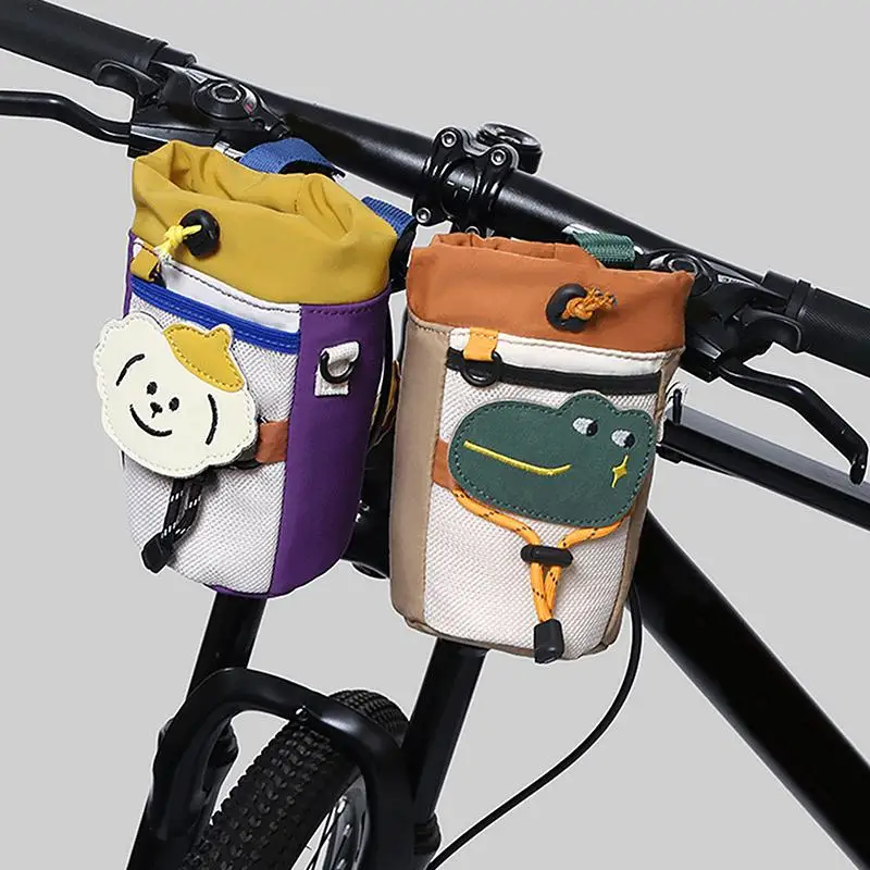 

Cute Cartoon Bicycle Basket Cycling Bike Front Storage Bag Sports Water Cup Organizer Portable Cycling Bag Bicycle Accessories