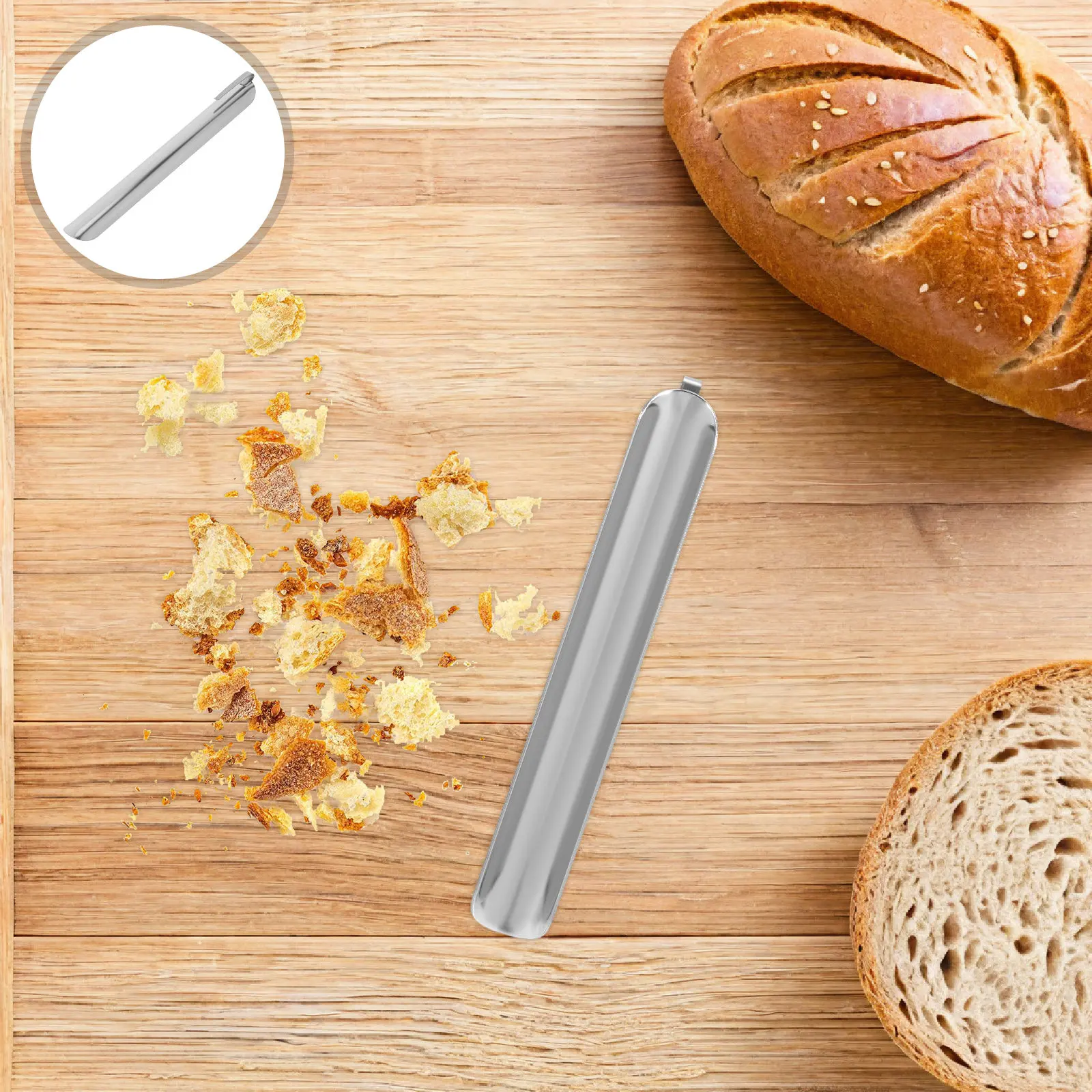 2Pcs Stainless Steel Table Crumb Sweeper for Restaurants and Homes Bread Crumber Cleaner Kitchen Crumb Scraper Tool for Waiters