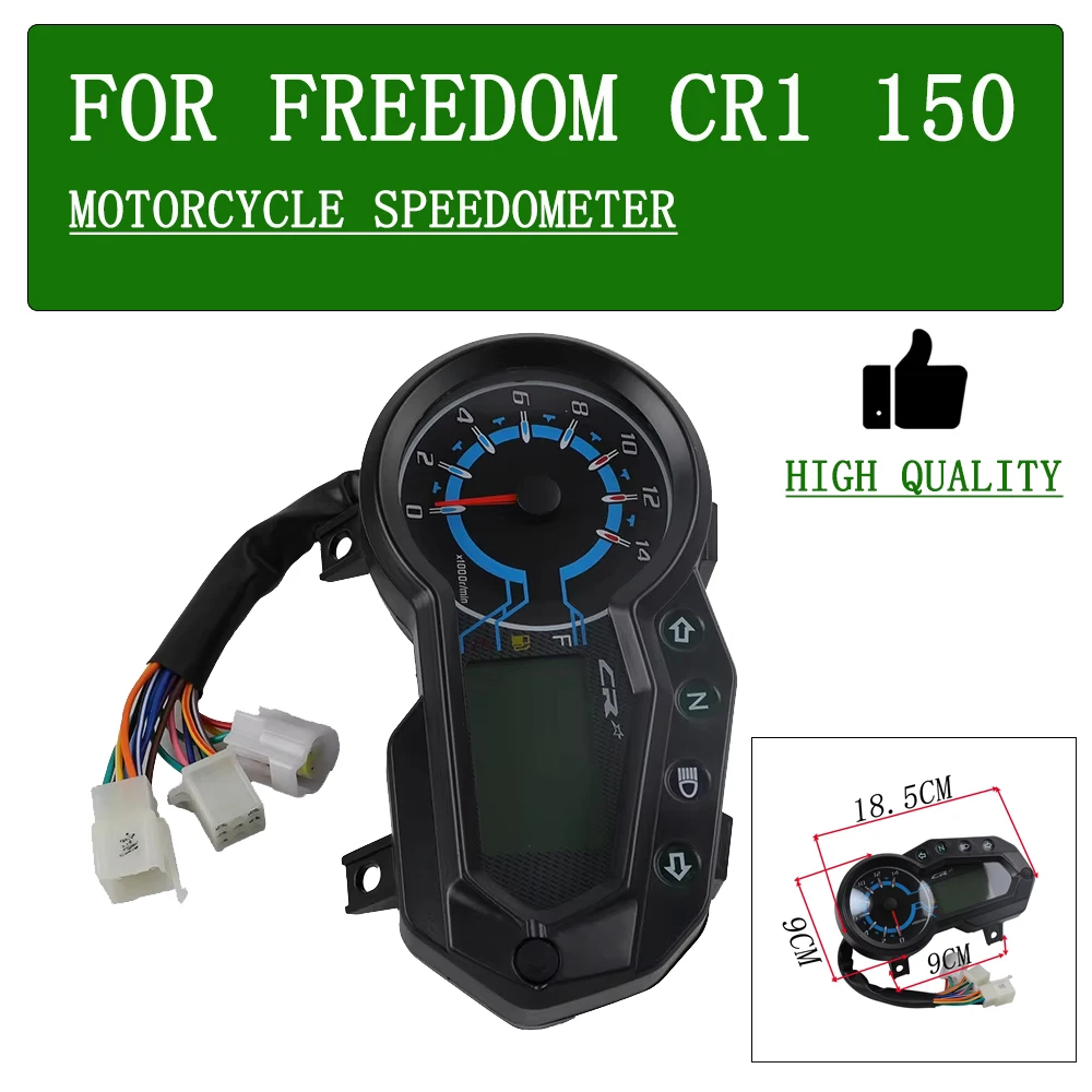 

For Freedom CR1 150 LED Digital Speedometer RPM Meter 14000 RPM Multifunction Odometer Waterproof Motorcycle Gauge Accessories