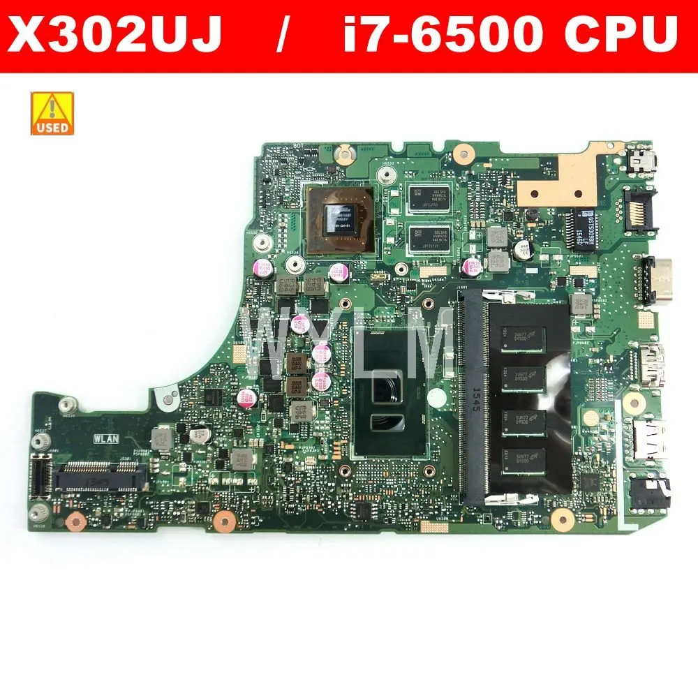 Used X302UJ i7-6500CPU 4G RAM GT920MX 2GB notebook Mainboard For ASUS X302U X302UJ X302UA/UJ Laptop Motherboard Tested