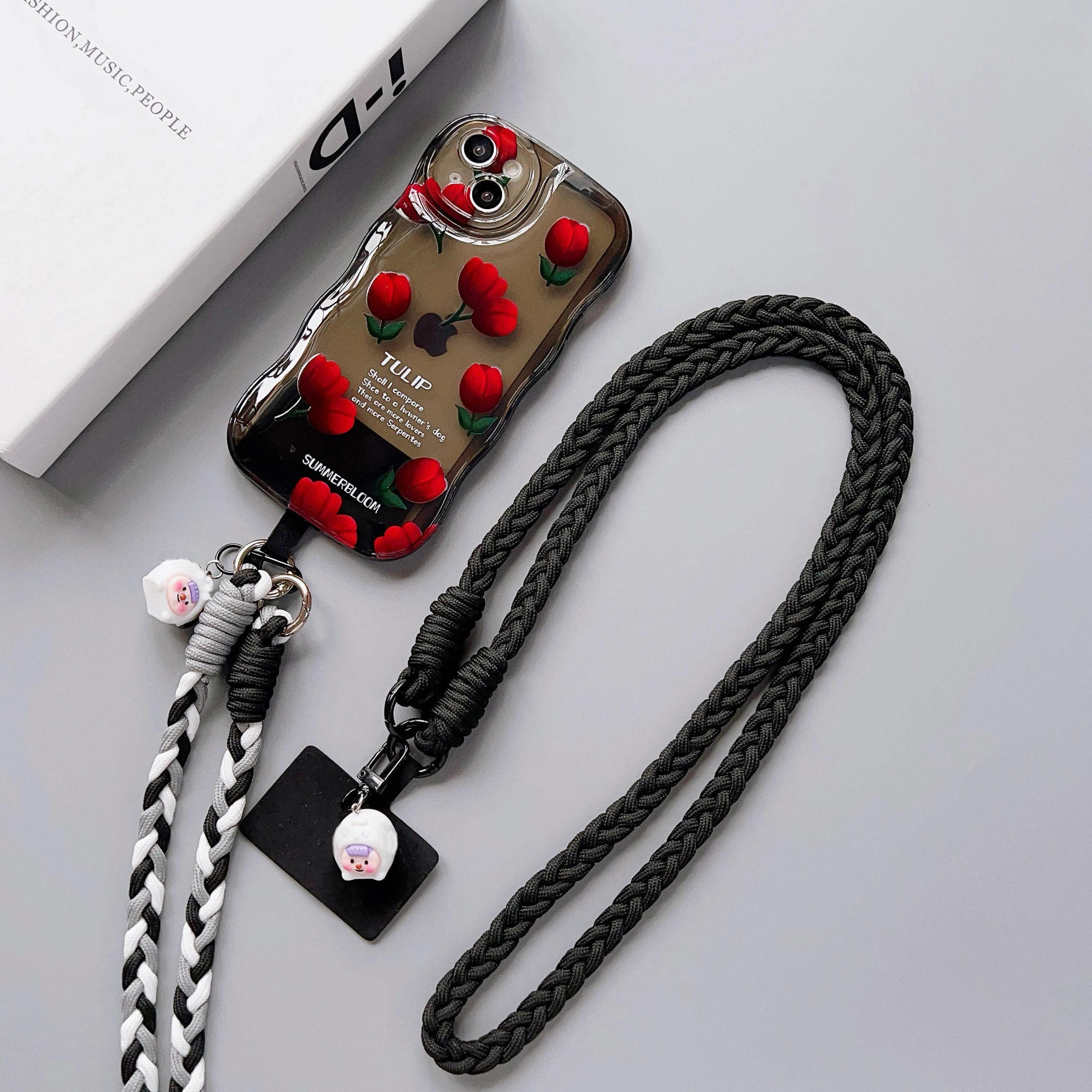 Creative Cartoon Mobile Phone Universal Lanyard Crossbody Long Rope Lanyard Rope Cartoon Decorative Pendant Accessories