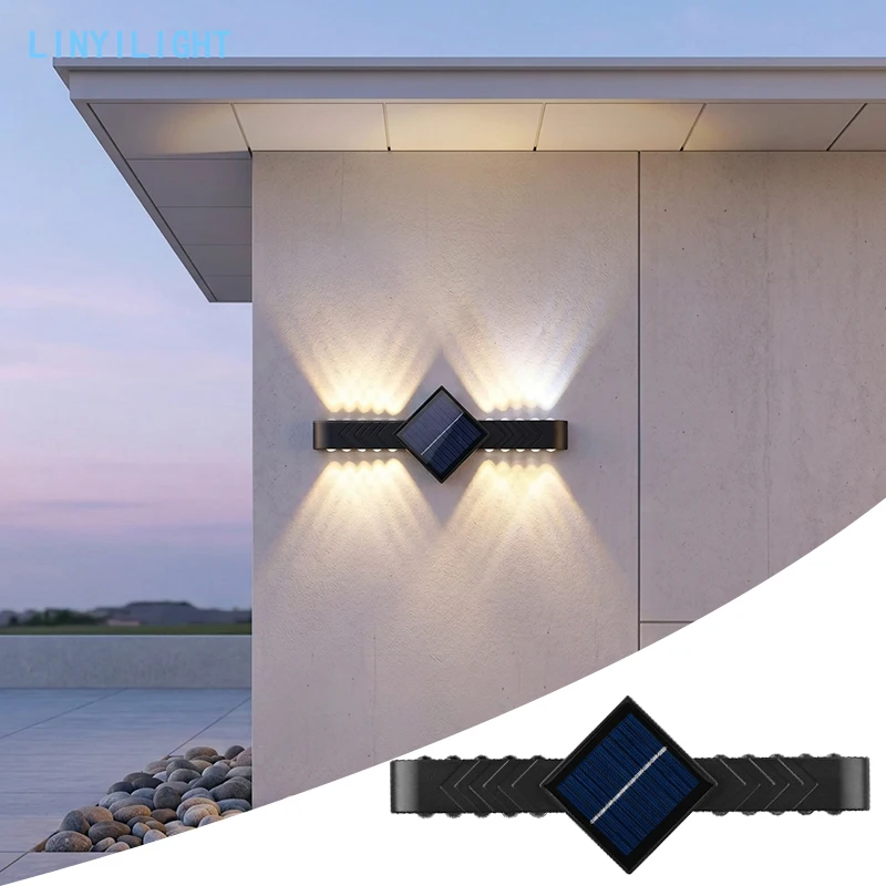 20LED Solar Outdoor Sconces Backyard Solar Lights Solar Wall Lights Outdoor Solar Outdoor Wall Lights for Garden Backyard