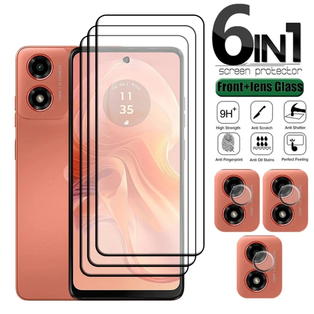 

6PCS For Motorola Moto edge 60 Fusion G05 G75 G04 G Power 2025 Full Cover Screen Protector For Moto G15 Power G05 G75 Lens Film