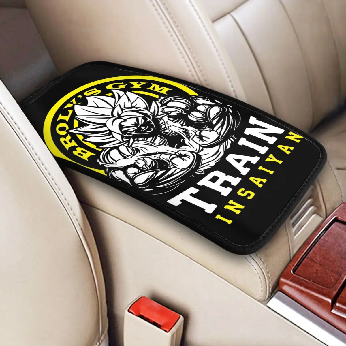 Car Armrest Cover Mat Broly's Gym Train Insaiyan Non-slip Center Console Protective Cushion Pad DBZ Dragon Ball Auto Interior