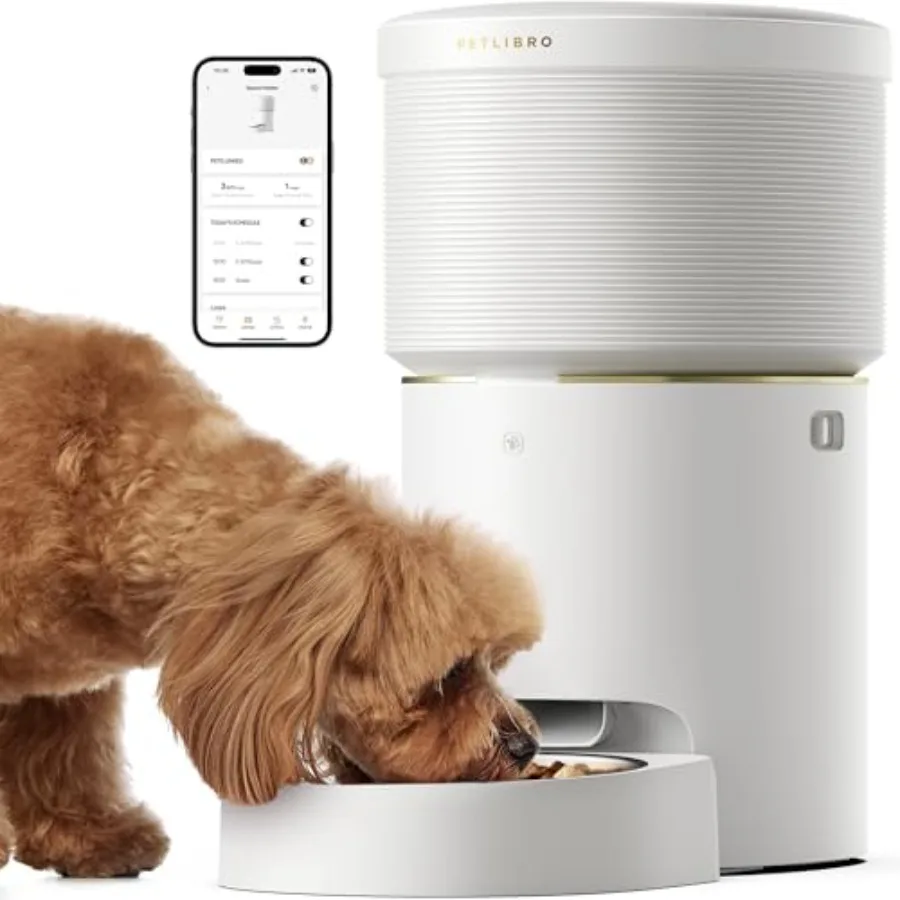 8L Automatic Dog Feeder 5G Wi-Fi Automatic Dog/Cat Feeder Vacuum-Sealed Automatic Dog/Cat Food Dispenser Auto Pet Feeder with 1