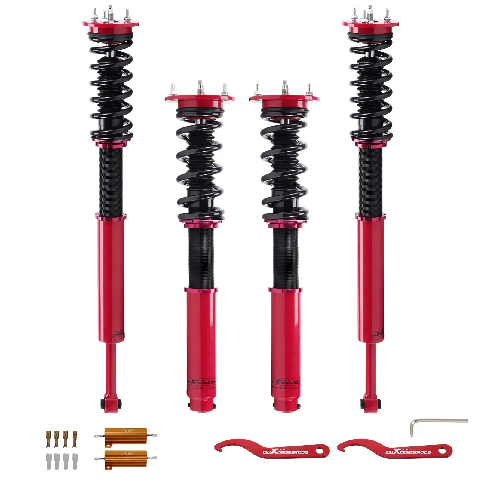 

'For Maxpeedingrods 24 Way Damper Coilovers Struts For Mercede-Benz S-Class W220 S430 S500 2000-2006 red
