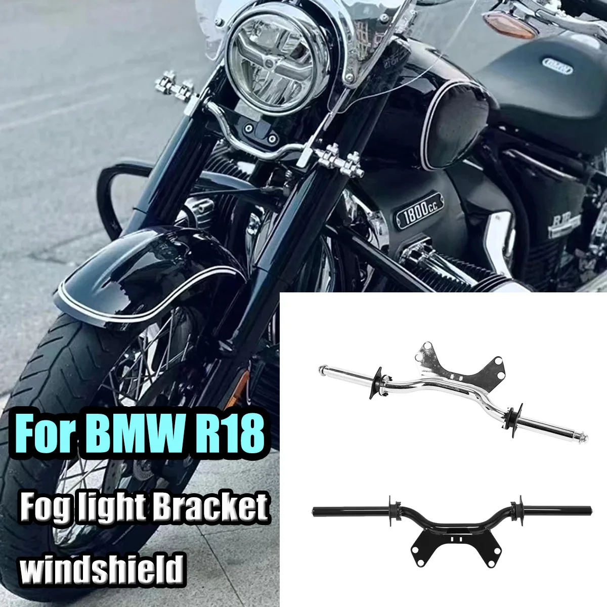 

Motorcycle Fog lamp bracket windshield transparent For BMW R18 Classic 100 Years New style 2020-2024 Dreammaker Genesis Titan