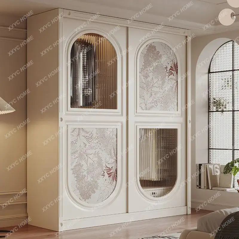 AA  cream sliding door wardrobe household  white wardrobe