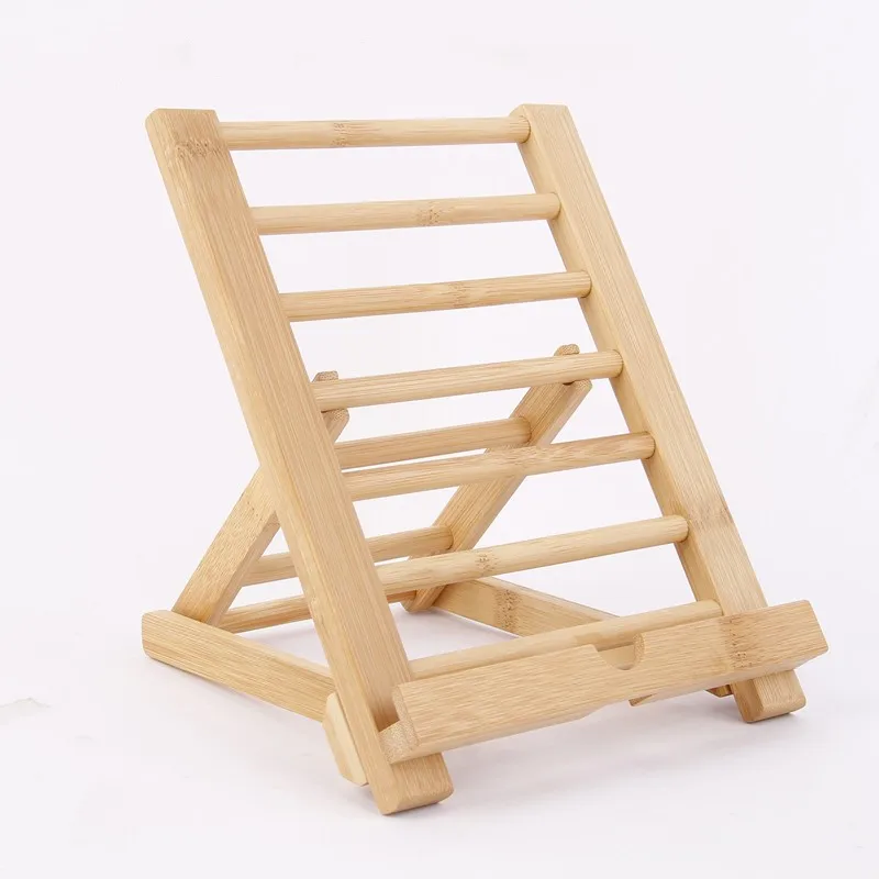 Adjustable tablet stand, creative desktop reading holder, lazy phone base, bamboo and wood stand