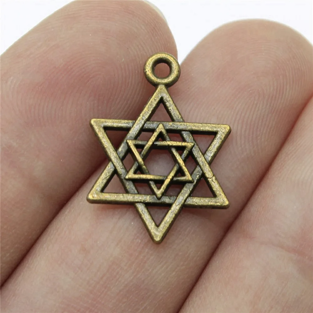 Little Hexagram Charms Ornaments Crafts Jewellery Making Supplies image 4