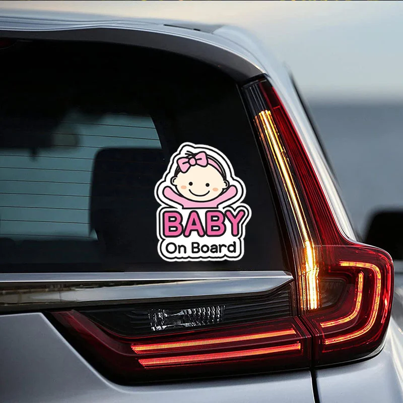 1PC Lovely BABY on Board Car Sticker Waterproof Anti-Sun Auto Tail Decoration Sticker for Car Styling - view 4