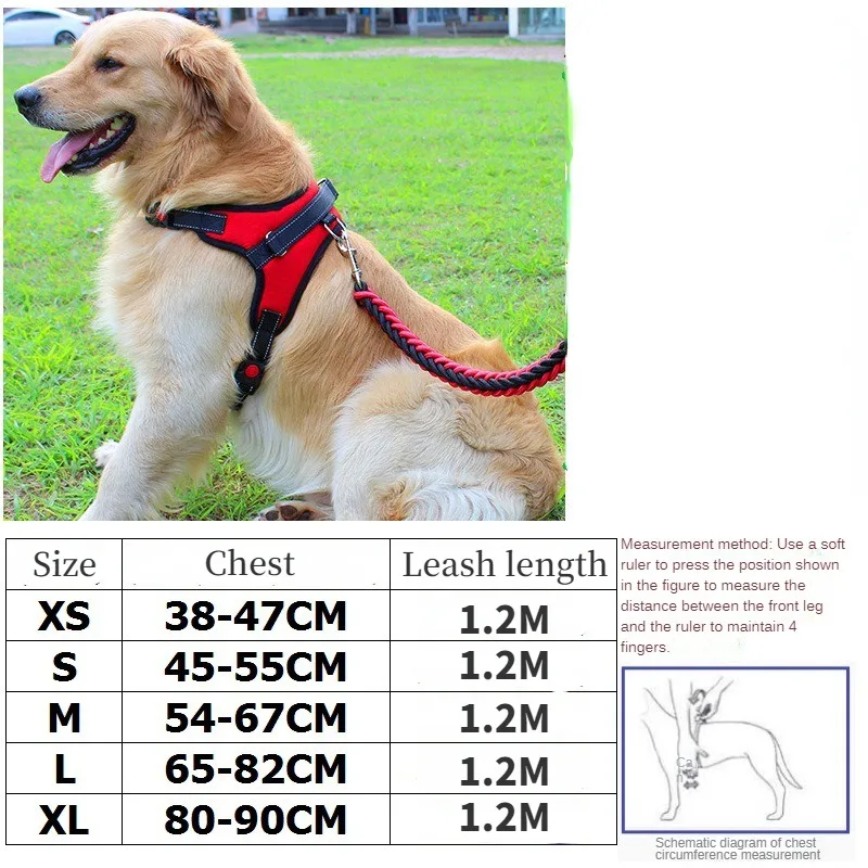 No-Pull Dog Harness with Handle,Adjustable Reflective Oxford Material, Pet Vest for Walking,Easy Control