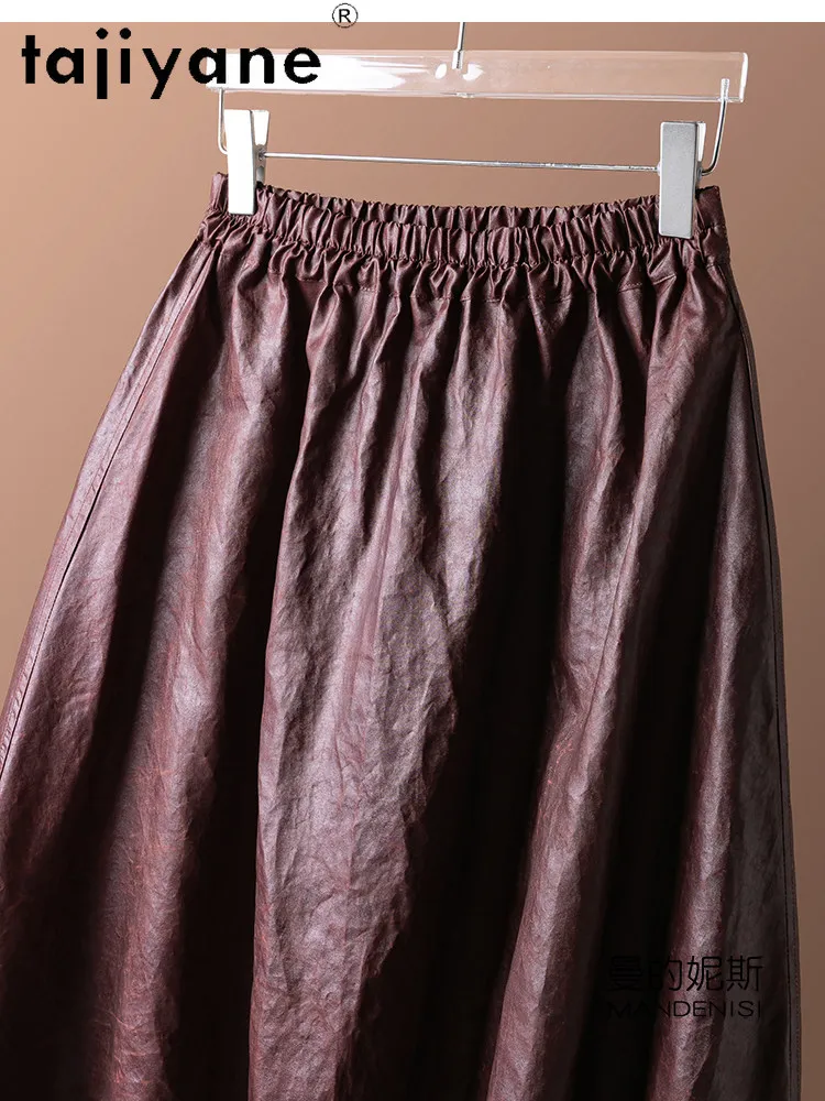 TAJIYANE 100% Real mulberry silk Skirts Women Xiangyunsha Burgundy Skirt High Quality Spring Long Skirt Woman Clothing 2026 Юбка