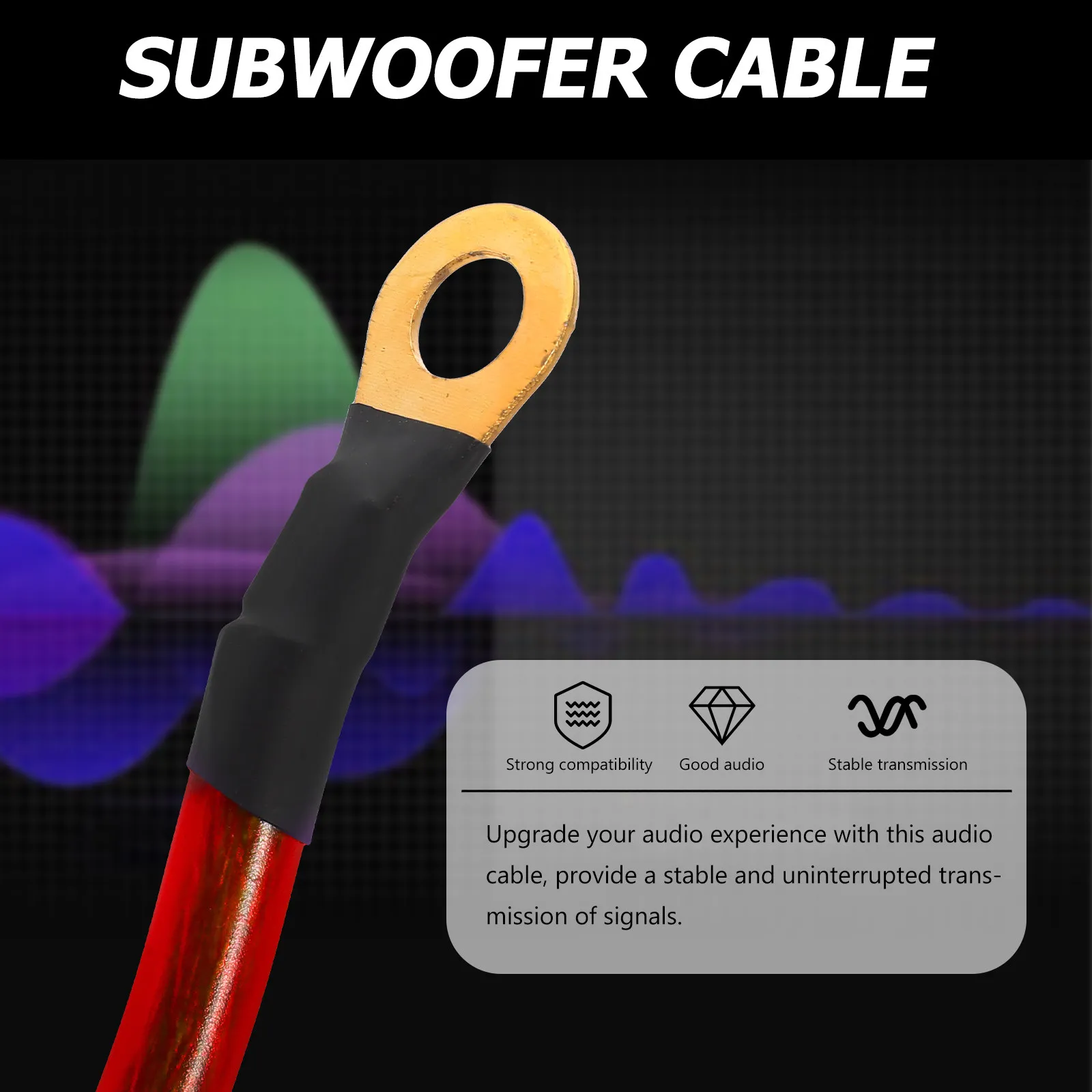 

5Pcs Earth Wire Subwoofer Cable Sturdy Design Stable Signal Transmission Stereo Audio Replacement Cables Speaker Audio