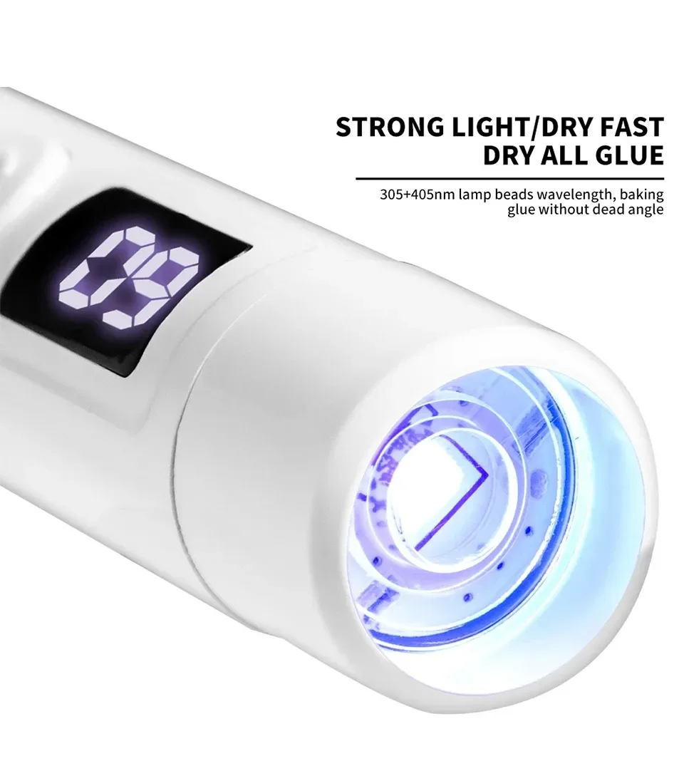 ハンドヘルドネイルランプ充電式ミニネイルドライヤーLEDスクリーン付きUSBネイルドライヤーマシンツールUV LEDネイルランプ懐中電灯ペン