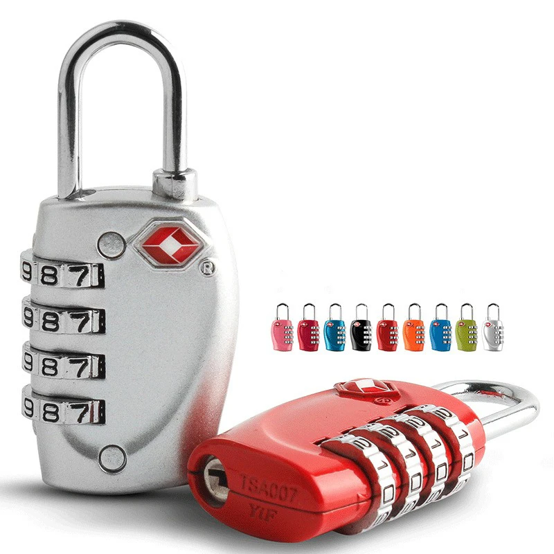 1Pc Security TSA Customs 4 Digit Combination Lock Anti-Theft Password Padlock Travel Suitcase Luggage Code Lock Cabinet Locker