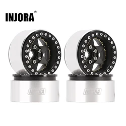 Injora-超重真鍮とアルミニウムの深いベダロック、rcクローラー用ホイールリム、scx10 trx4 VS4-10 gen8 w1958、1.9 