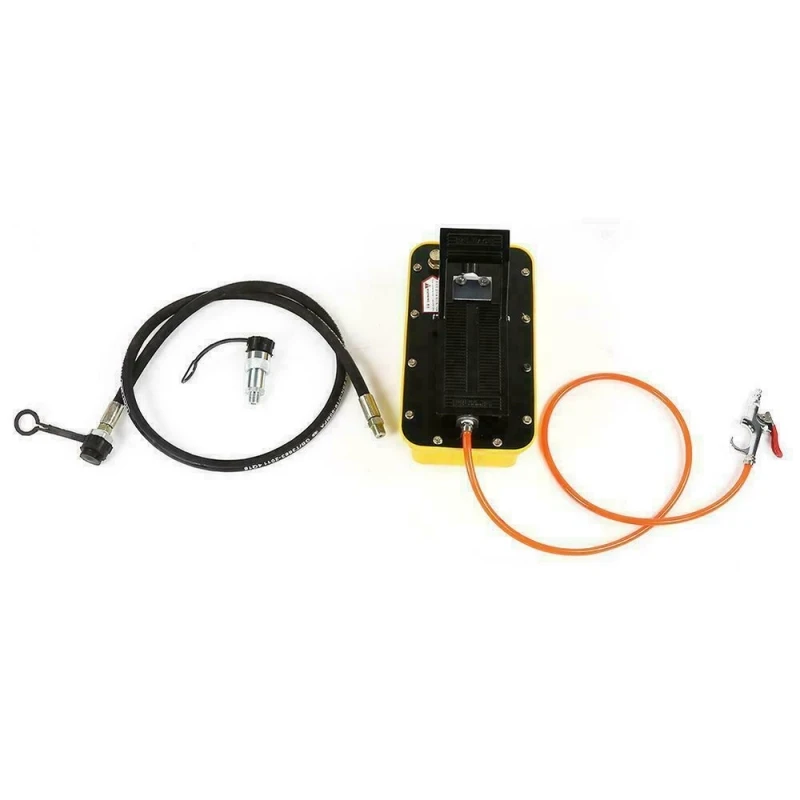 2.3L Pneumatic Hydraulic Foot Pedal Pump Air Foot Pump 3/8 NPT For Automobile Sheet Metal Beam Corrector Pump with Hose &Coupler