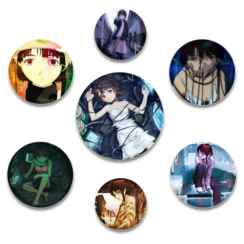 

32/44/58MM Serial Experiments Lain Button Jewelry Pins Round Cartoon Brooch Badge Backpack Accessories Gifts