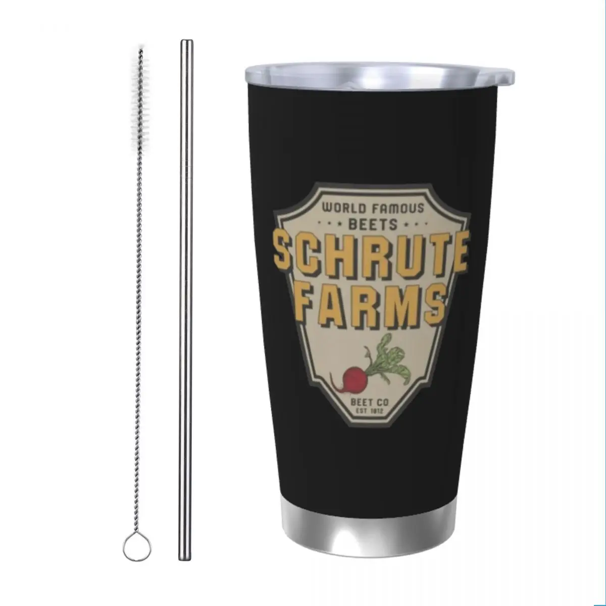 Dwight Schrute Farms The Office Insulated Tumbler with Lid Tv Show Vacuum Thermal Mug Office Home Car Bottle Cups, 20oz