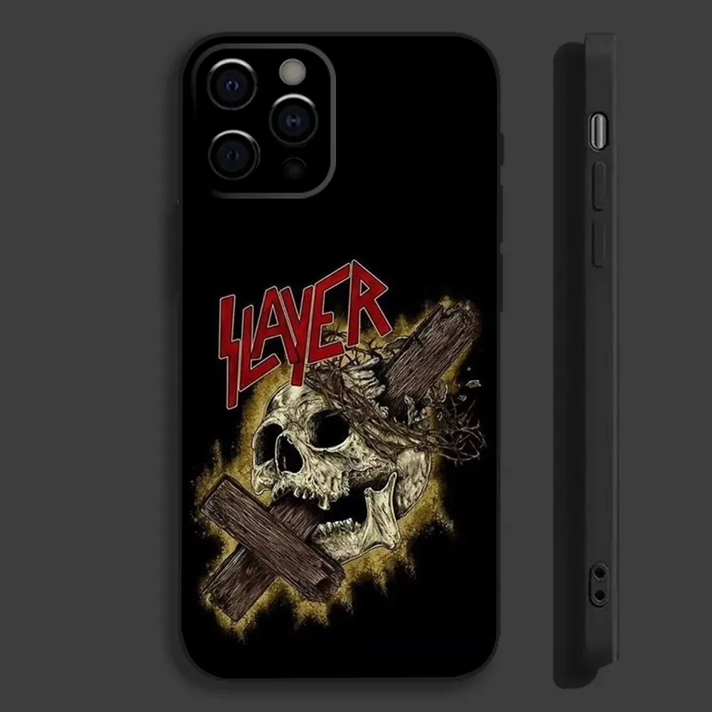 Custodia per telefono S-Slayer Heavy M-Metal Rock Band per iPhone 16,15,14,13,12,11,Pro,Max,Plus,Mini,X,XS,XR,S,SE Spedizione gratuita Nero morbido