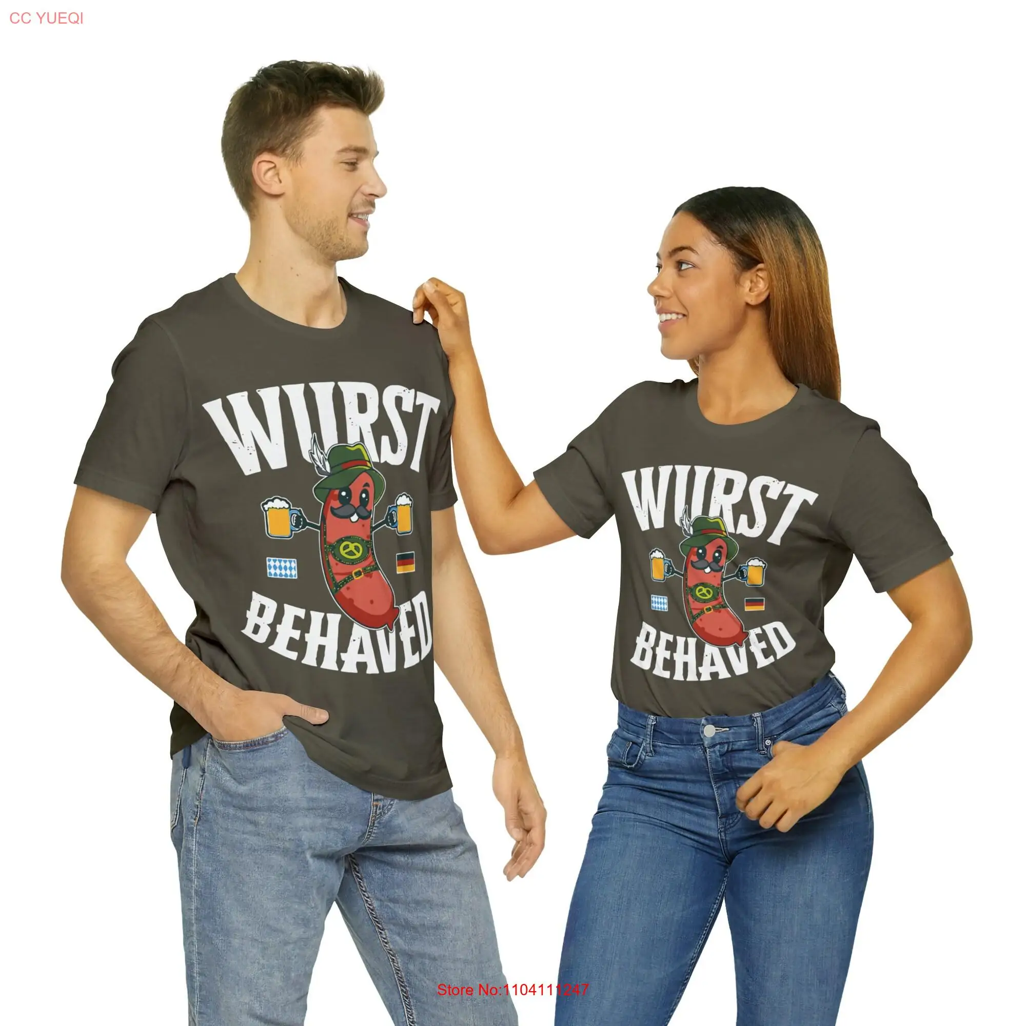 Wurst Behaved Oktoberfest Beer Bratwurst Germany Funny Jersey  T Shirt long or short sleeves