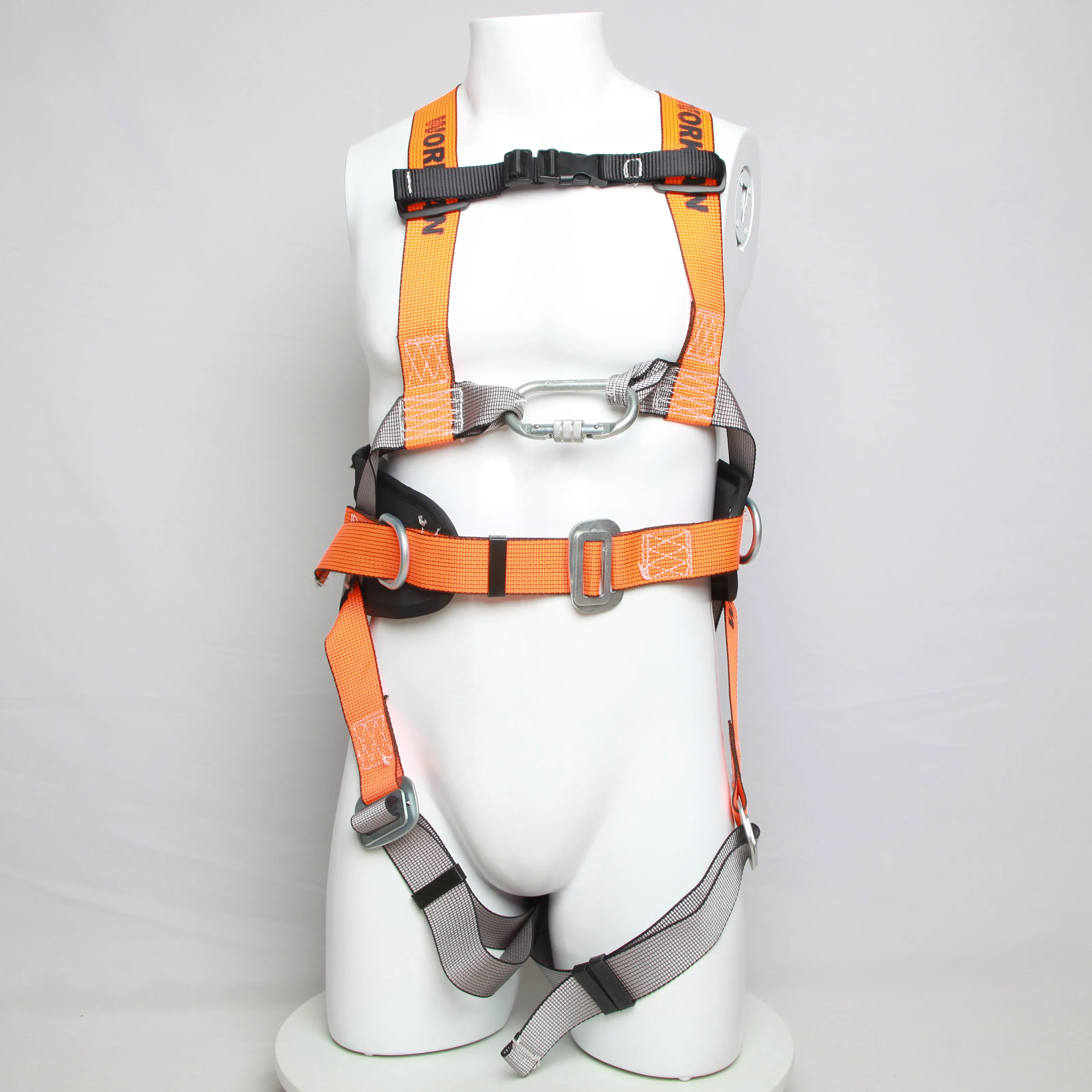 Imbracatura da arrampicata in poliestere durevole personalizzabile diretta in fabbrica 4 anelli a D in acciaio Capacità di 300 kg per l'incendio anticaduta