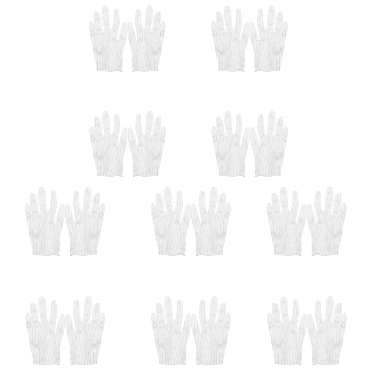 

10 Pairs Workplace Gloves Anti-static Industrial Double Sided Hospital Lab White