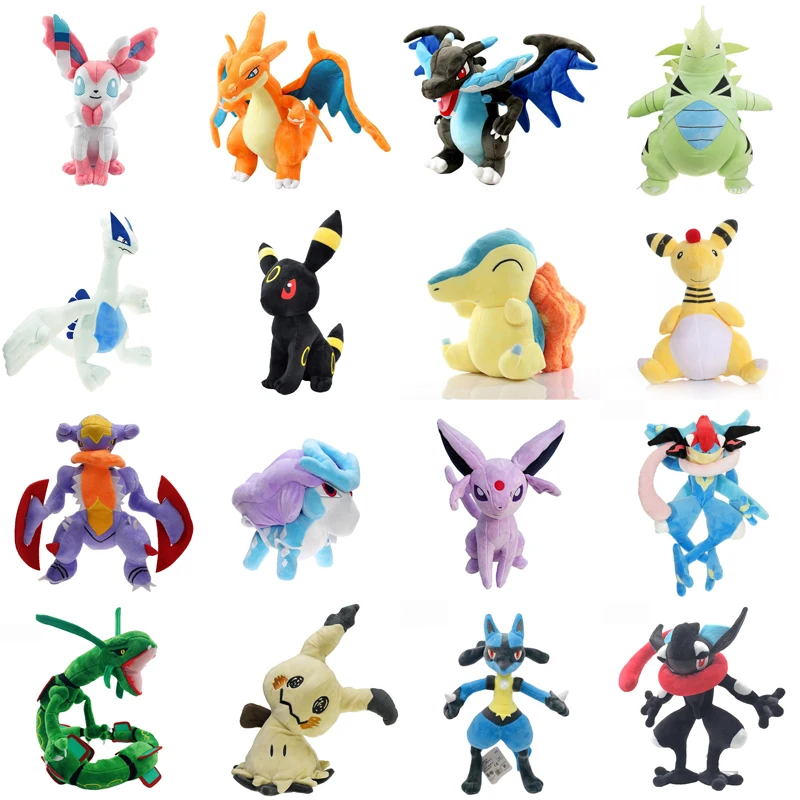 Pokemon Popular Vote Top30 Plush Toy Pikachu Squirtle Bulbasaur Gengar Plushies Sylveon Lugia Stuffed Kawaii Doll Gift For Kid