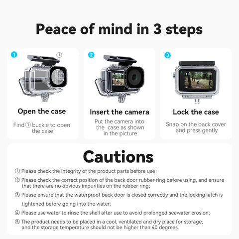 Водонепроницаемый чехол TELESIN для DJI OSMO Action 3/4/5Pro до 45 м — пример использования