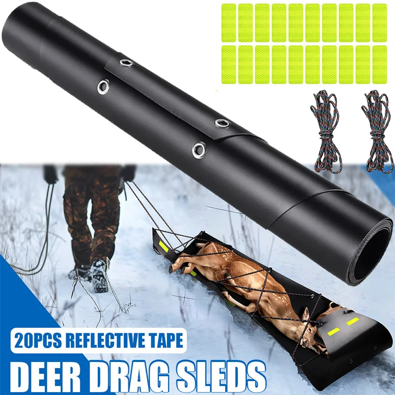 Deer Drag Sled Heavy Duty Tear-Resistant Game Glide Carry Cart Utility Sled for Hauling Ice Fishing Supplies Hunting Accessories