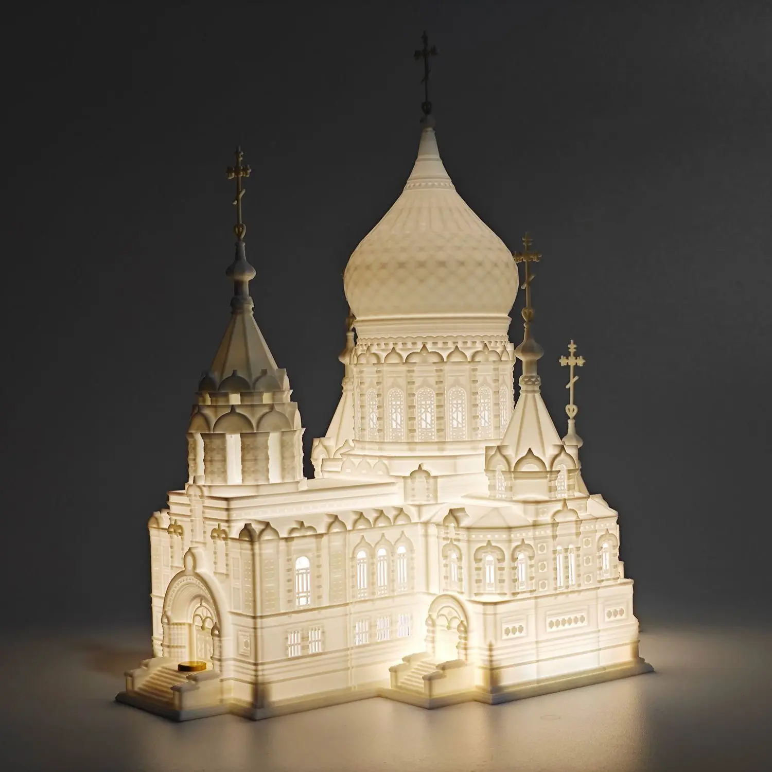 3D Printed Castle Cathedral European Architecture Ornament Night Light Travel Souvenir Holiday Gift
