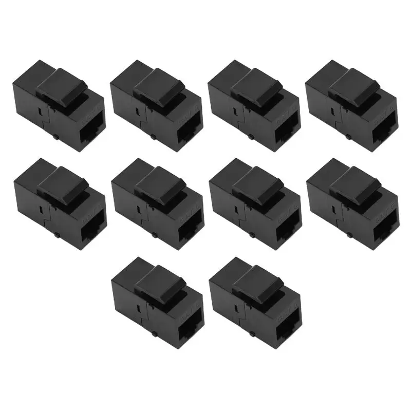 

10Pcs RJ45 Connector Keystone Jack Cat6 Extension Coupler Ethernet Network LAN Cat 6 Coupler Jacks Extend Adapter New