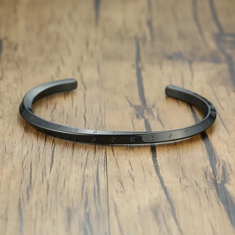 ZORCVENS 2023 New Punk Vintage Black Gold Silver Color Viking Twist Cuff Bangles Stainless Steel Bracelets Bangles for Men Gift