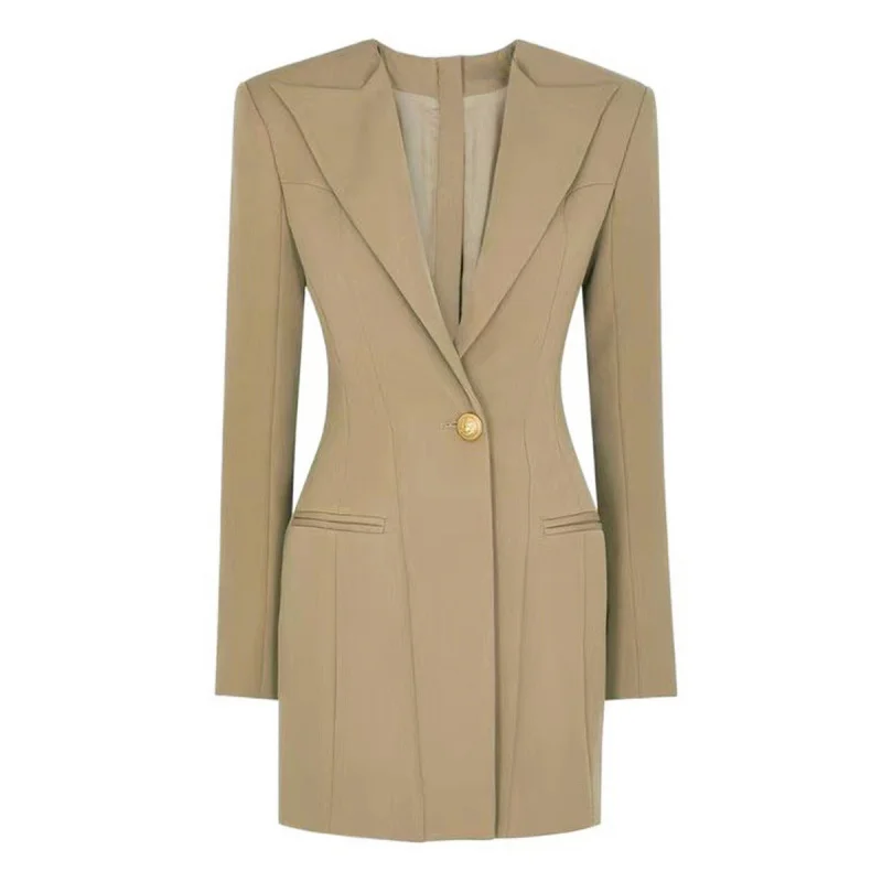 

2025 Spring and Autumn New High-end Slim Fit Elegant Commuter Socialite Fashion Women's Professional Suit Dress