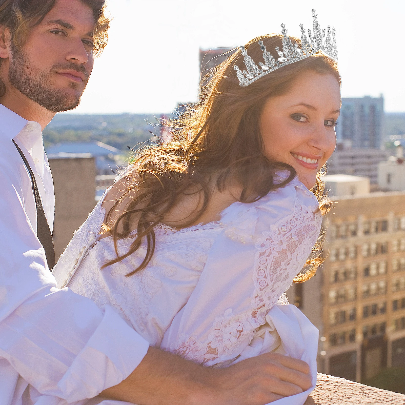 

1Pc Exquisite Zinc Alloy Bride Crown Headdress Wedding Tiara Decor Charming Crown