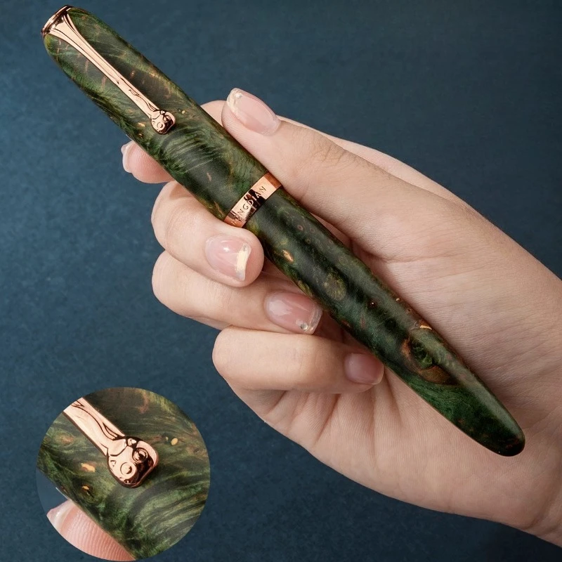 

Перьевая ручка HONGDIAN из зеленого дерева, магнитная структура для взрослых, высококачественные ручки для каллиграфии 0,38EF 0,5F, изысканная подарочная ручка для практики